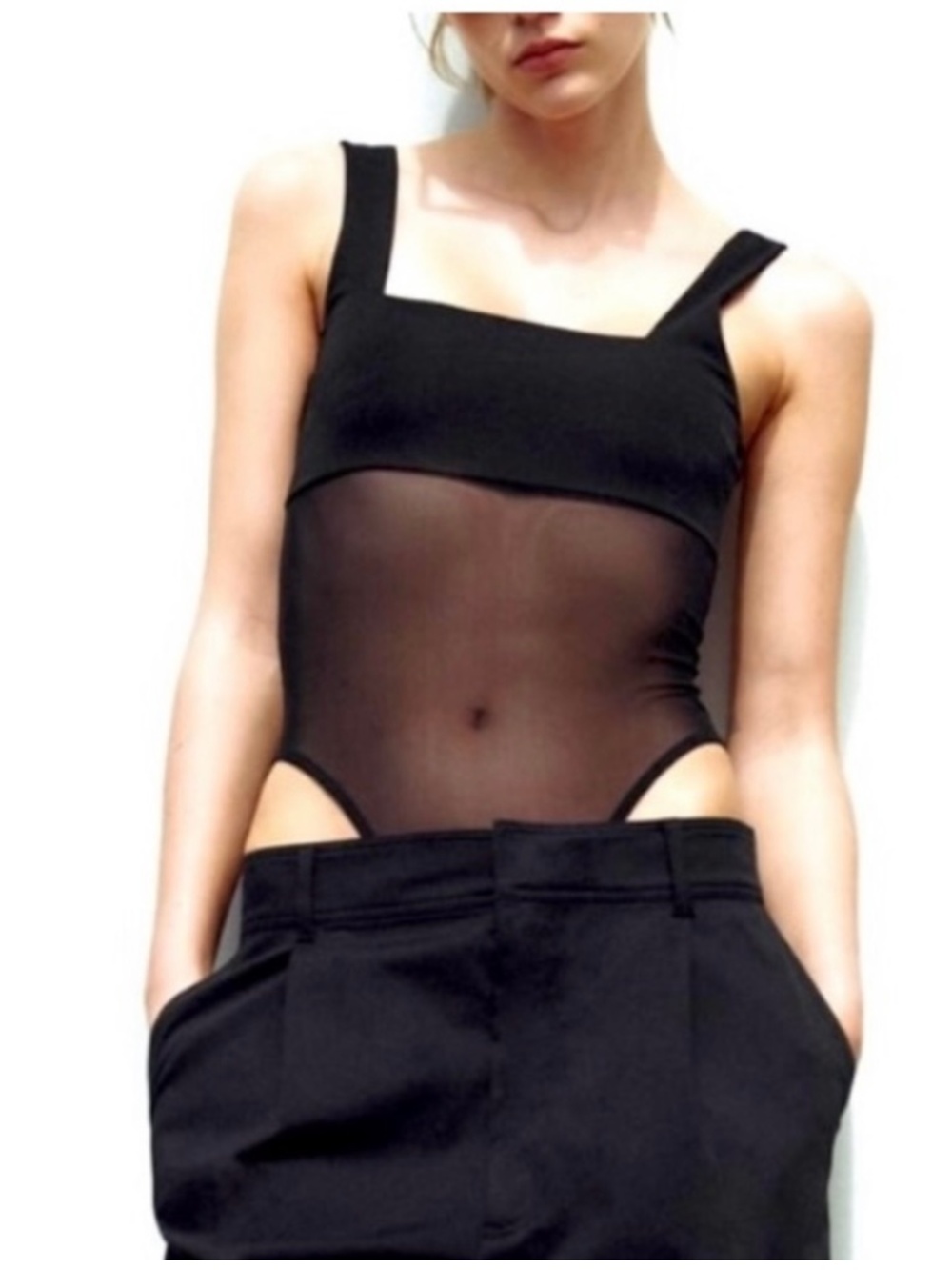 Zara Tulle Mesh Bodysuit
